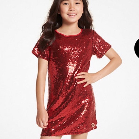 Michael Kors Other - NWT Michael Kors Red Sequin Party Dress Girls size 8 NEW luxury designer